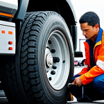 대형 트럭의 적재 중량 계산법 - Truck Inspection**

"A professional truck driver in appropriate attire inspecting the tires of a lar...