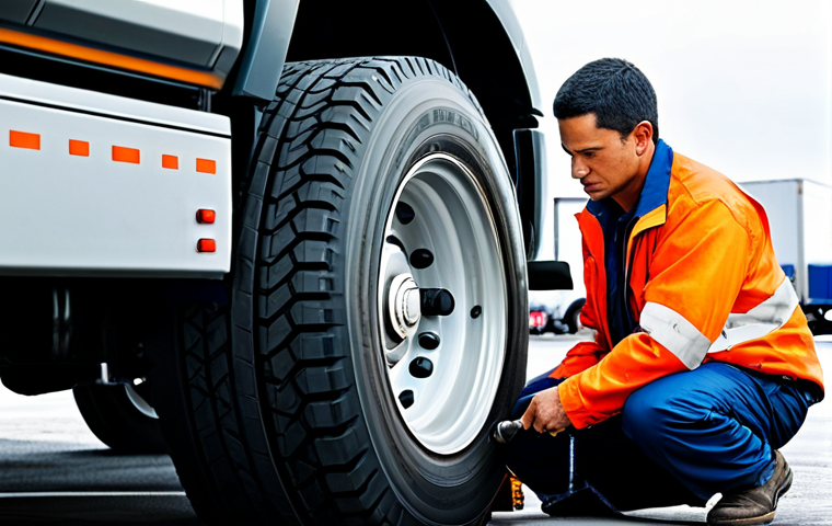대형 트럭의 적재 중량 계산법 - Truck Inspection**

"A professional truck driver in appropriate attire inspecting the tires of a lar...