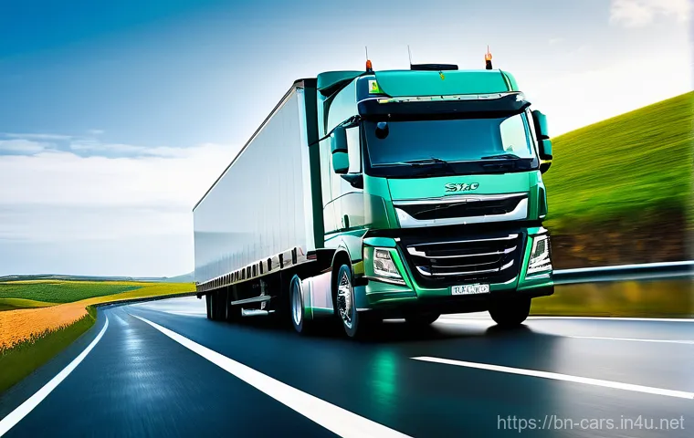 대형 트럭의 브레이크 유지 관리 - **Prompt:** A close-up, educational image focusing on a skilled male mechanic, mid-30s, wearing clea...